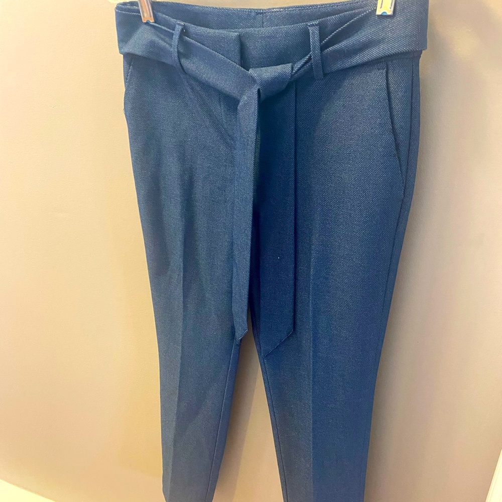 LOFT Marisa crop pant size 0p 25 in inseam blue tweed
